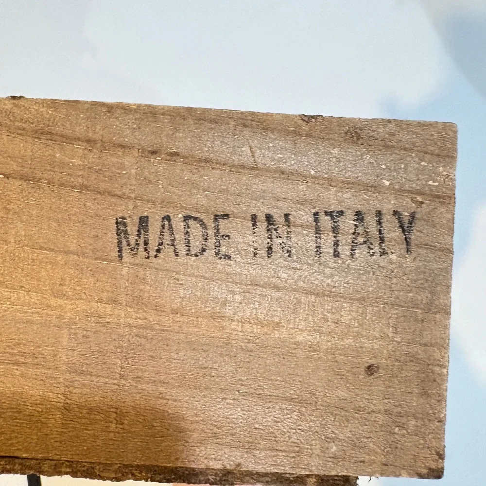 Vintage Made in Italy Nativity Set Wooden Manger Creche Holy Family Christmas